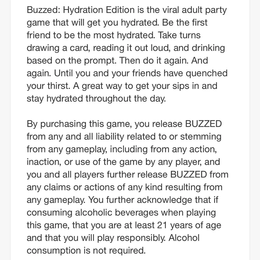 Buzzed Hydration Edition Card Game: Party Fun for Adults, Creative Thinking - Picture 5 of 6